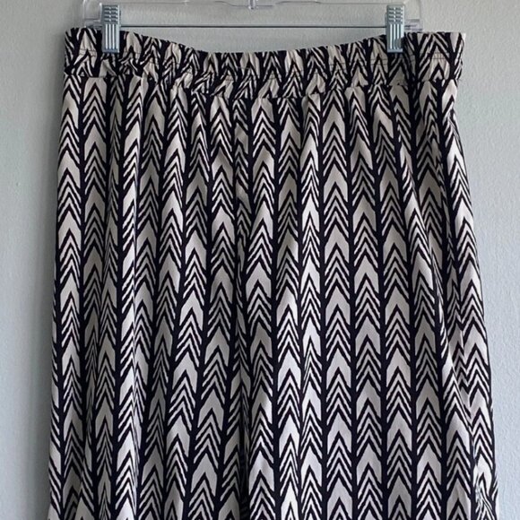 Wide Leg Elastic Waist Full Length Casual Pants Geometric Print Size Large Flowy - Picture 5 of 7